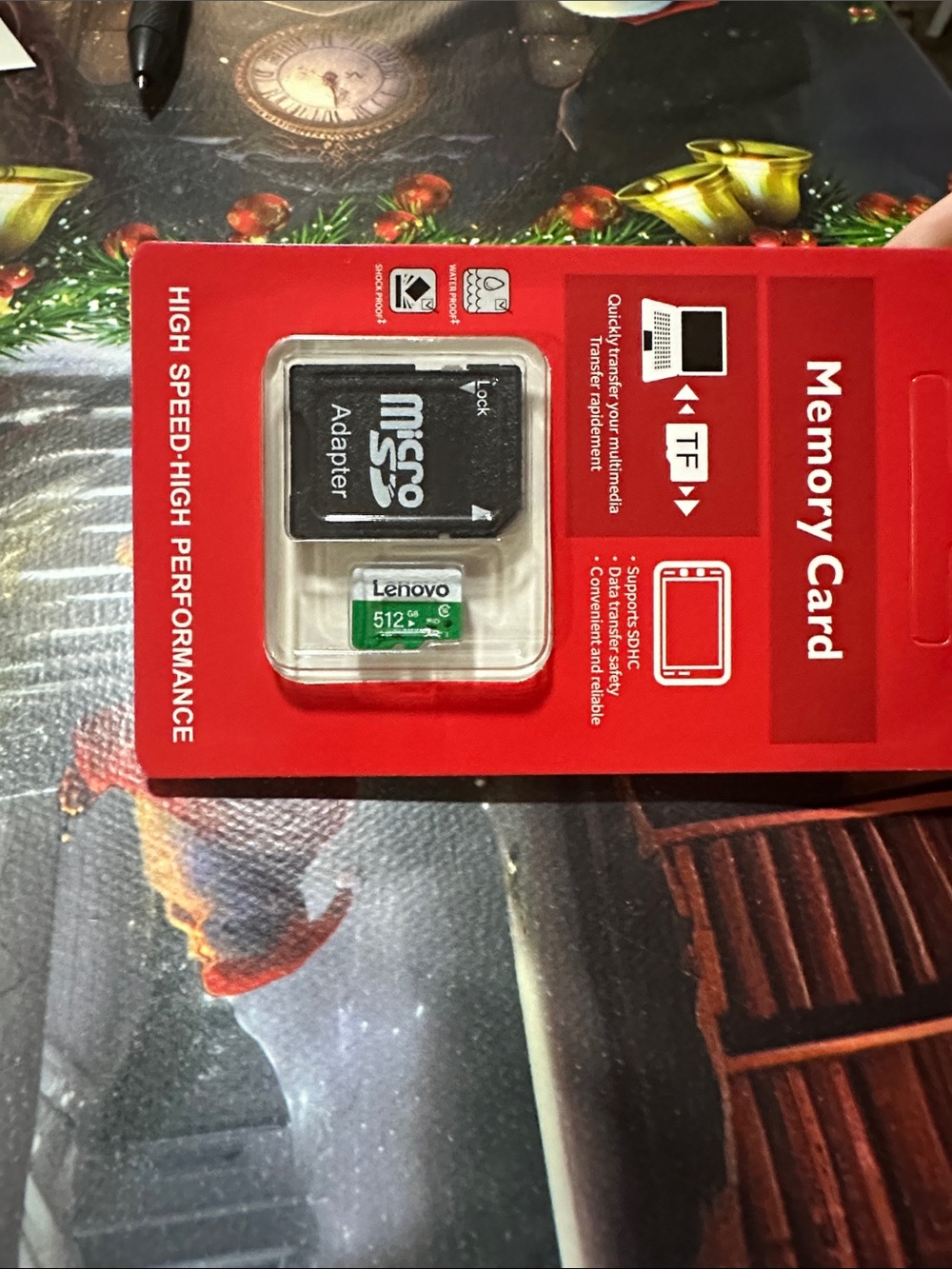 Lenovo Green and Black microSD Card with Adapter